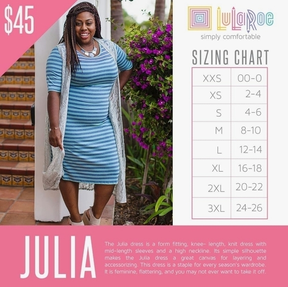 Lularoe Julia Striped Midi dress blue M - Picture 6 of 7